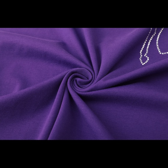 EQ-STAR Dressage Horse Rhinestone Purple Tshirt - Picture 4 of 4